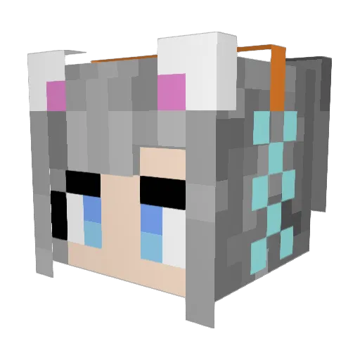 Liu_Chen Minecraft avatar head, 3D render