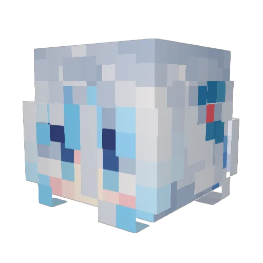 Liu_Hui Minecraft avatar head, 3D render