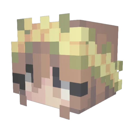 Liu_bro Minecraft avatar head, 3D render