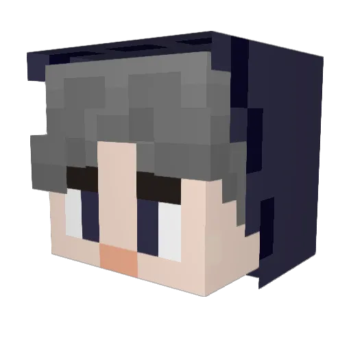 Liu_wei__ Minecraft avatar head, 3D render