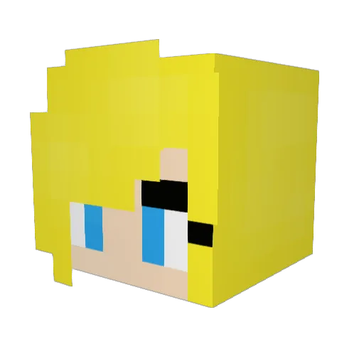 Liuva Minecraft avatar head, 3D render