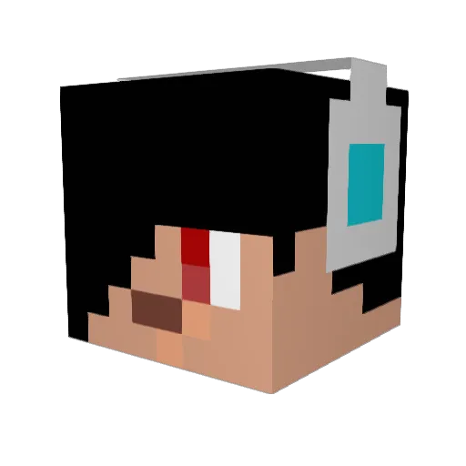 Liuzero Minecraft avatar head, 3D render