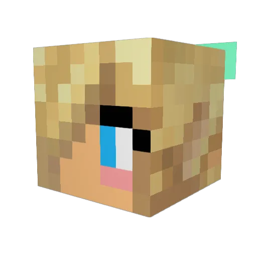 LivEllen Minecraft avatar head, 3D render