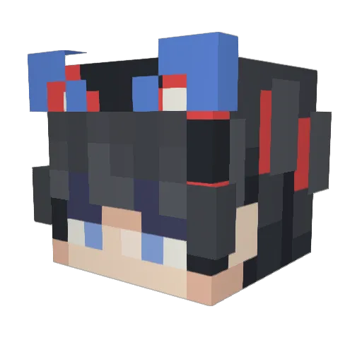 LivNicely Minecraft avatar head, 3D render