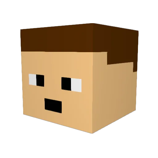 Live2bcool Minecraft avatar head, 3D render