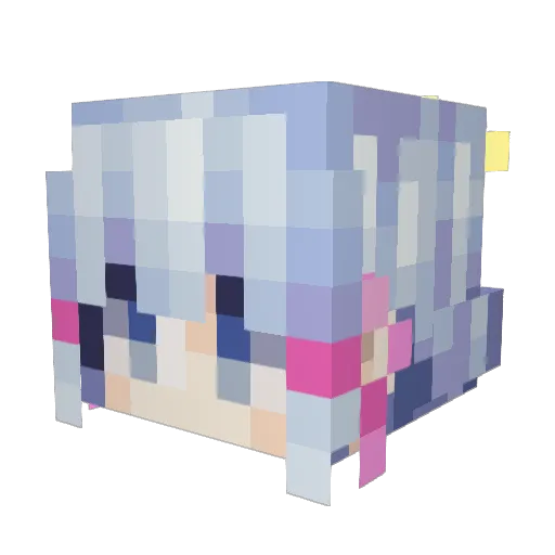 LiveAlice Minecraft avatar head, 3D render