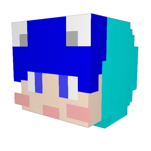 LiveToBe Minecraft avatar head, 3D render