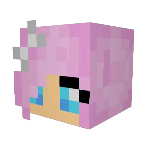 Live_on_Twitch Minecraft avatar head, 3D render