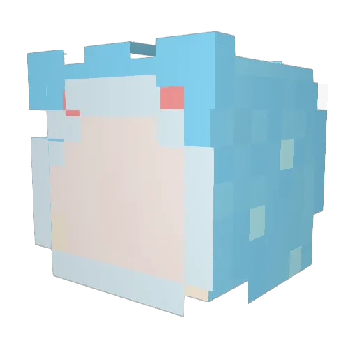 Livea7ive Minecraft avatar head, 3D render