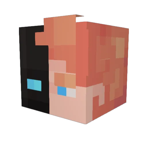 Liverborg Minecraft avatar head, 3D render