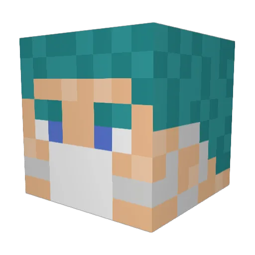 Liveroo Minecraft avatar head, 3D render