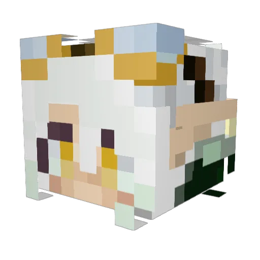 Livia_Small Minecraft avatar head, 3D render