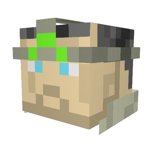 LividPotaoes Minecraft avatar head, 3D render