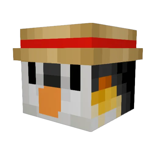 Livine Minecraft avatar head, 3D render