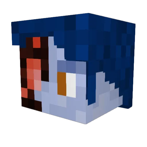 LivingArt Minecraft avatar head, 3D render