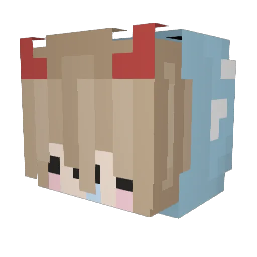 LivingPerson Minecraft avatar head, 3D render