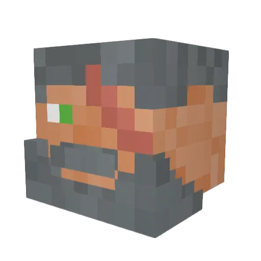 LivingSmiley Minecraft avatar head, 3D render
