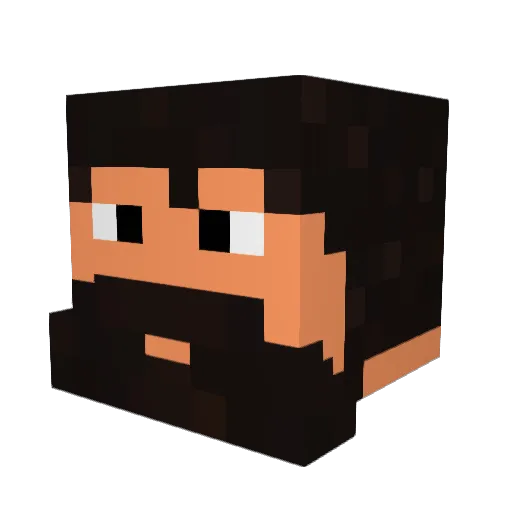 Livingwire Minecraft avatar head, 3D render