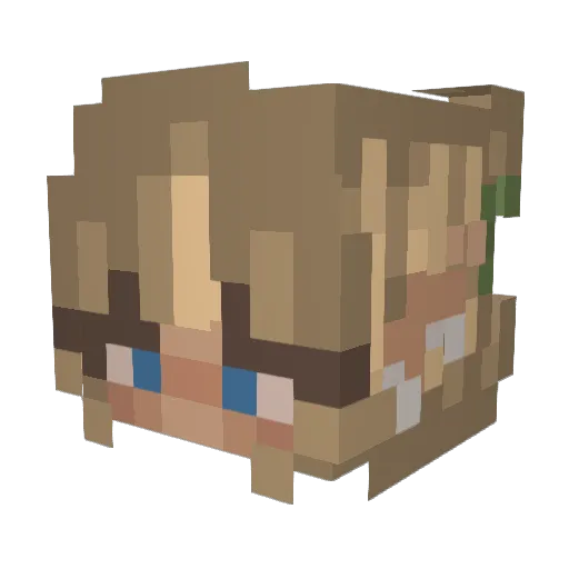 LiwiLiw Minecraft avatar head, 3D render