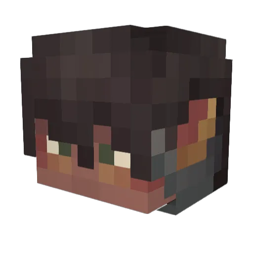 Lixanna Minecraft avatar head, 3D render