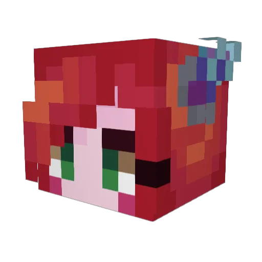 Liz3_ Minecraft avatar head, 3D render