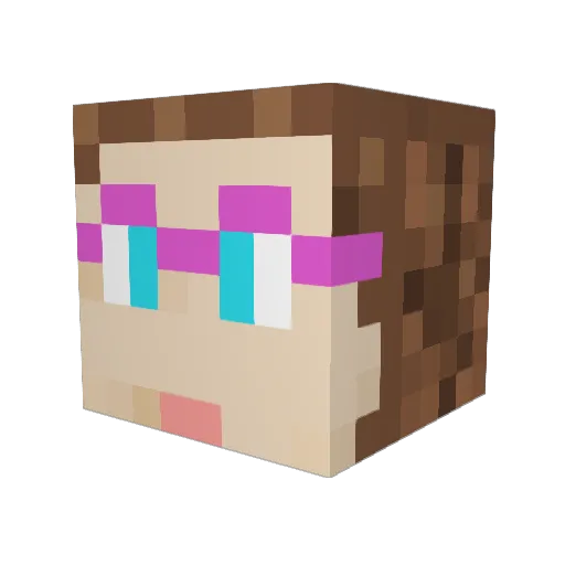 LizMoe Minecraft avatar head, 3D render