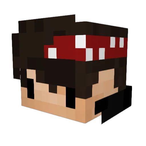 Lizankuka Minecraft avatar head, 3D render