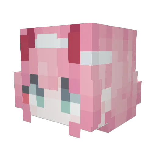 Lizararaga Minecraft avatar head, 3D render