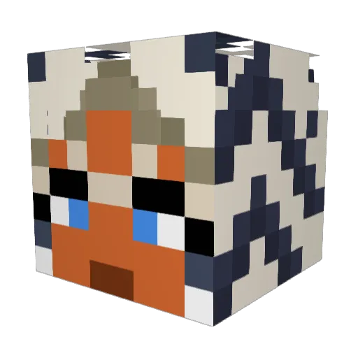 LizardVVizard Minecraft avatar head, 3D render
