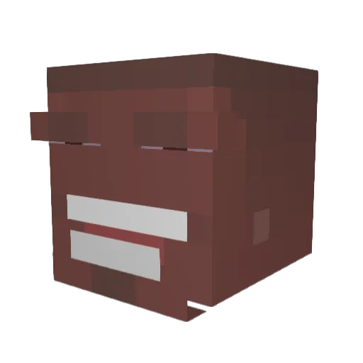 Lizardeman Minecraft avatar head, 3D render