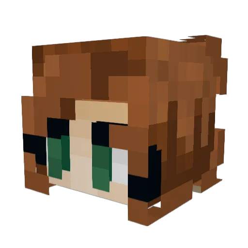 Lizflower Minecraft avatar head, 3D render