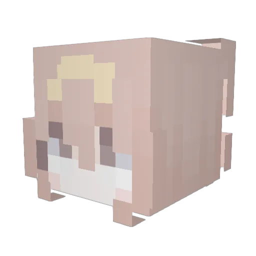 Lizotero Minecraft avatar head, 3D render