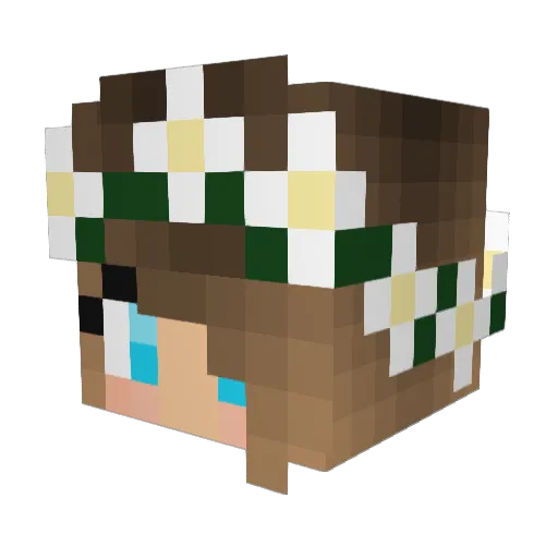 Lizpeach Minecraft avatar head, 3D render