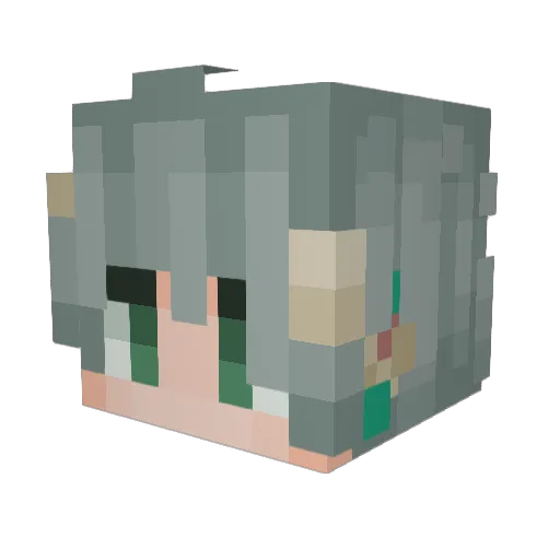 Liztory Minecraft avatar head, 3D render