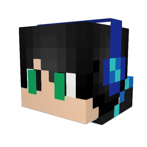 Lizuar Minecraft avatar head, 3D render