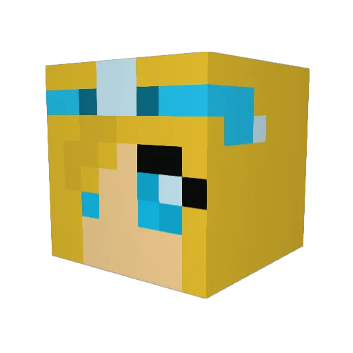 Lizuli Minecraft avatar head, 3D render