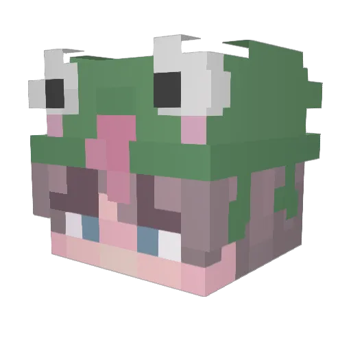 Lizyn4ek Minecraft avatar head, 3D render