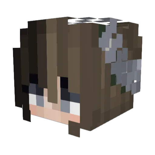 Lizziard Minecraft avatar head, 3D render