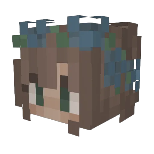 Lizziejplays Minecraft avatar head, 3D render