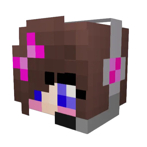 Lizziesundancer Minecraft avatar head, 3D render