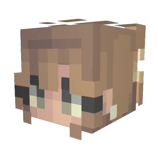 LizzyGlacial Minecraft avatar head, 3D render