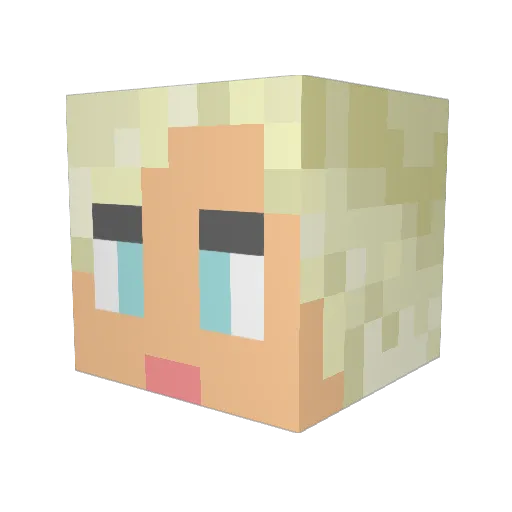 Lizzy_Zebra Minecraft avatar head, 3D render