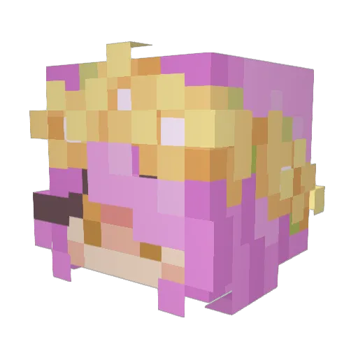 LizzzieBeee Minecraft avatar head, 3D render