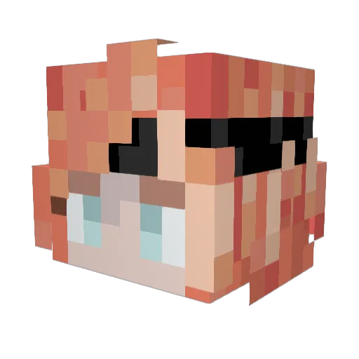 Ljumi Minecraft avatar head, 3D render