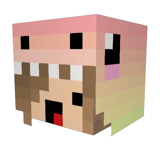 Lkotz Minecraft avatar head, 3D render