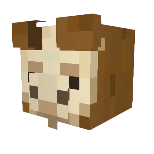 Llacho Minecraft avatar head, 3D render