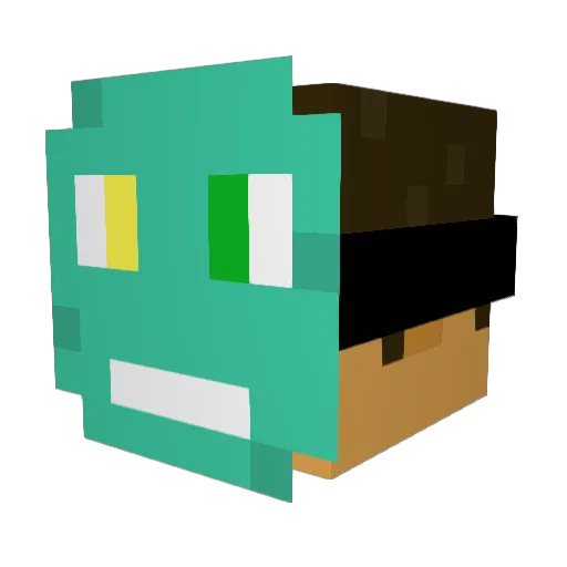 Lladux Minecraft avatar head, 3D render