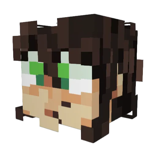 Llaim Minecraft avatar head, 3D render