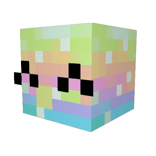 Llama0107 Minecraft avatar head, 3D render