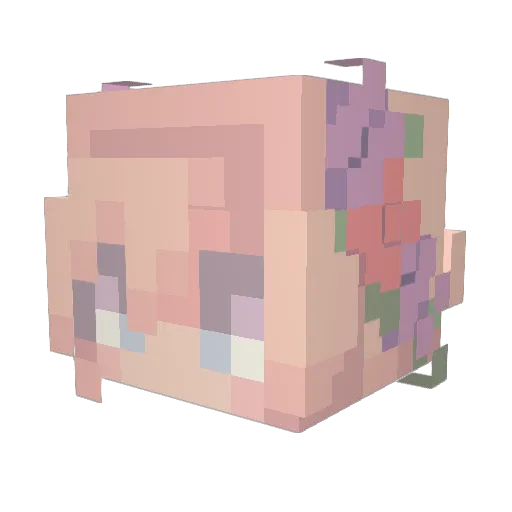 LlamaAmma Minecraft avatar head, 3D render